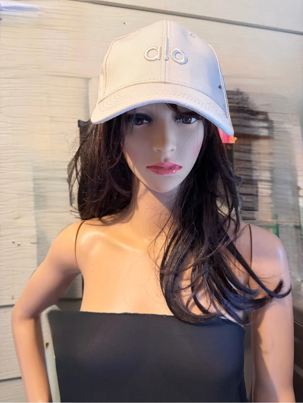 ALO Yoga Light Cream Logo Baseball Cap Unisex